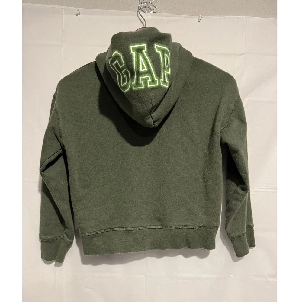 Gap Kids Star Wars Mandalorian Grogu Baby Yoda Hoodie Olive Green GAP Logo Hood
